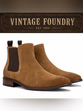 Vintage Foundry Men’s Tan Suede Chukka Chelsea Boots NWT